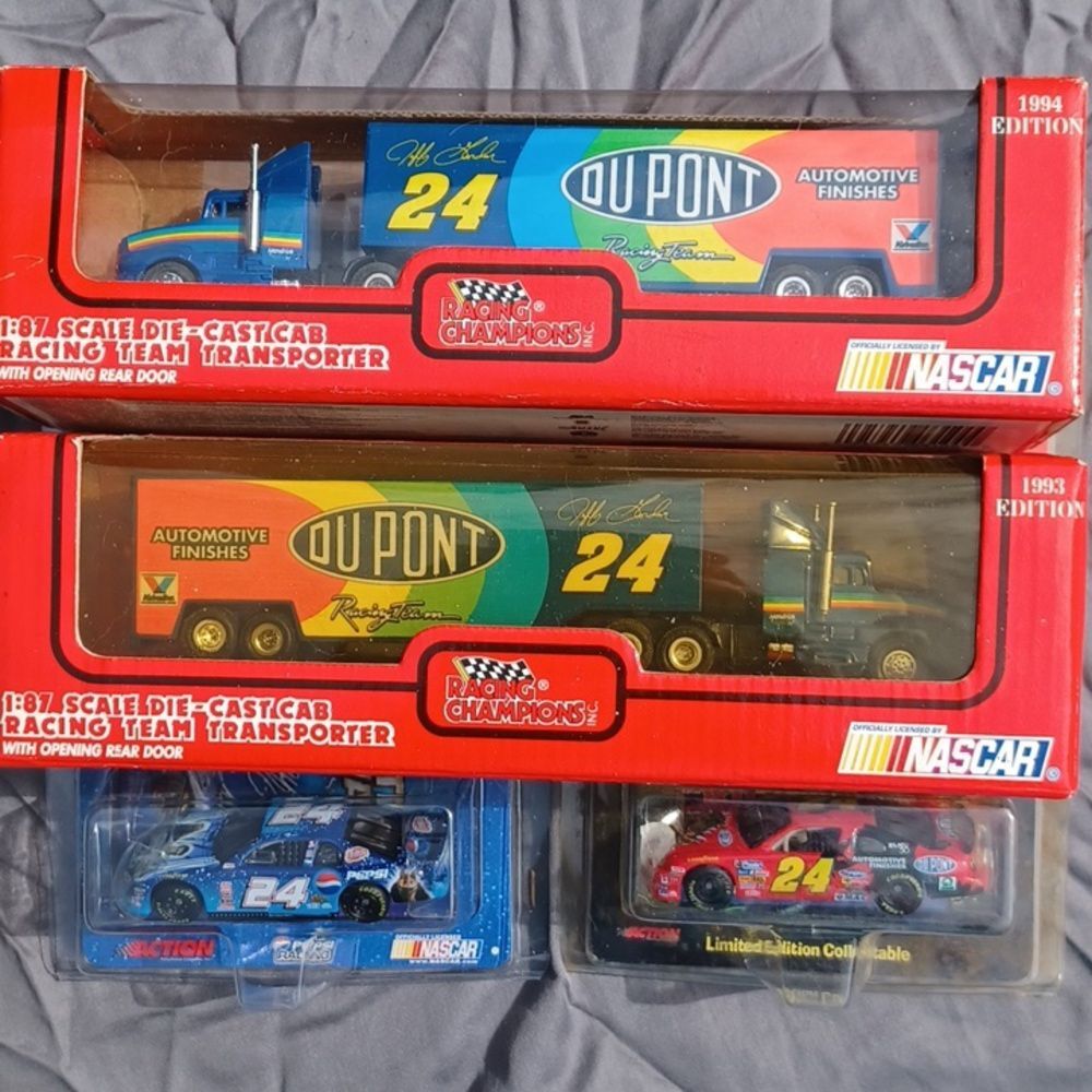 4 Pc. Jeff Gordon Collection 2 haulers plus 2 cars